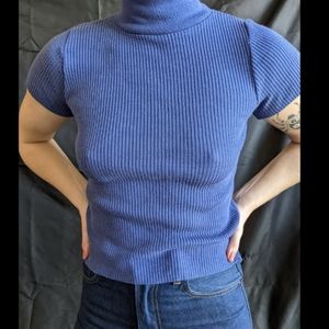 Vintage Periwinkle Mock Neck Tee